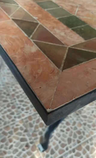 Tavolo da giardino esterno - metallo e pietra