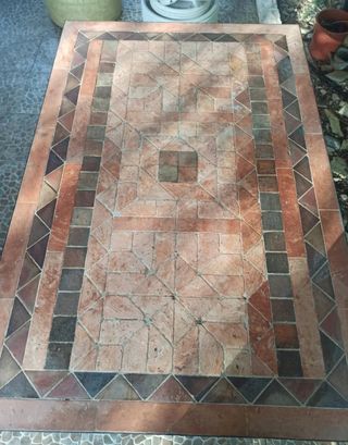 Tavolo da giardino esterno - metallo e pietra