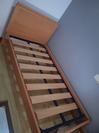 Cama 90cm - Somier metálico,madera
