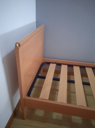 Cama 90cm - Somier metálico,madera