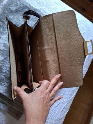 Bolso marrón piel vintage