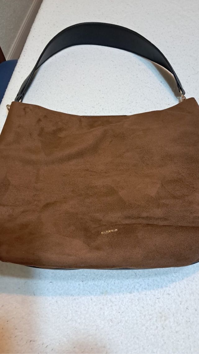 Bolso marrón totebag de ante.