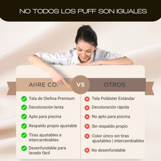 Puff XXL rayas beige-blanco