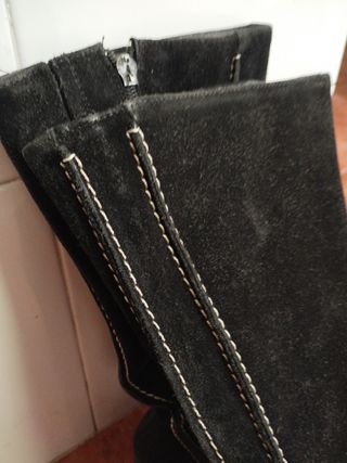 Botas ante negras tacón cuña