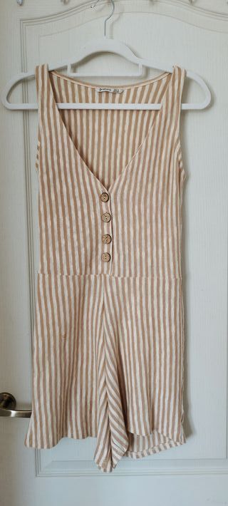 Stardivarius S Mono corto de punto, blanco & beig
