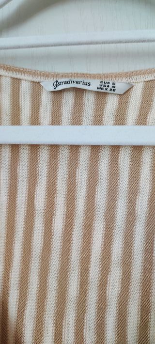 Stardivarius S Mono corto de punto, blanco & beig