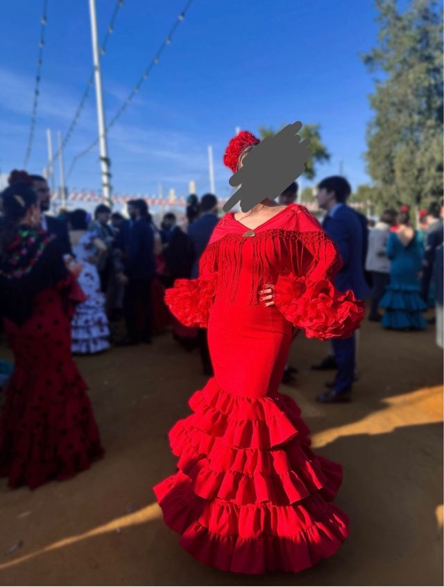 Traje Flamenca Rojo (Alejandro santizo)