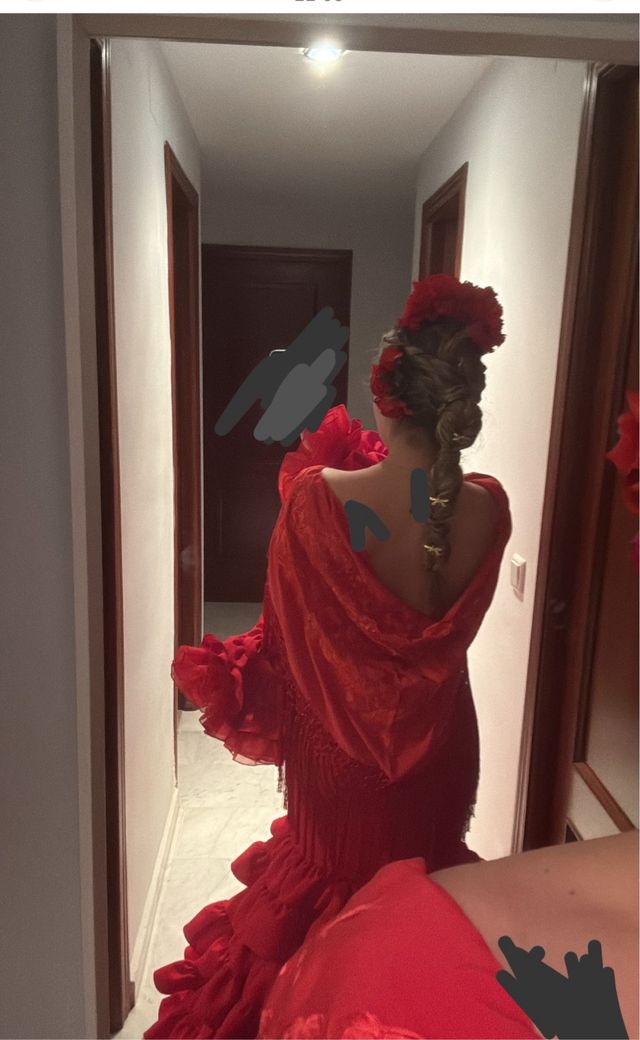 Traje Flamenca Rojo (Alejandro santizo)