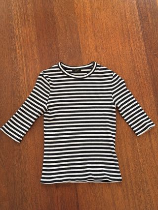 Camiseta Massimo Dutti rayas blancas y negras tall