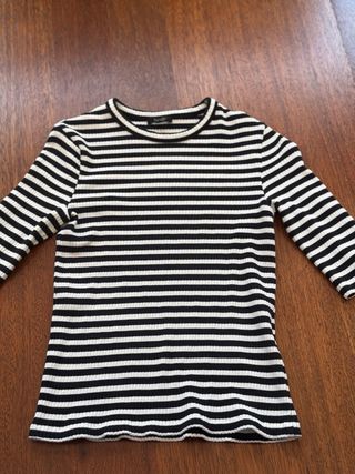 Camiseta Massimo Dutti rayas blancas y negras tall