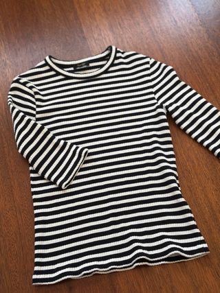 Camiseta Massimo Dutti rayas blancas y negras tall