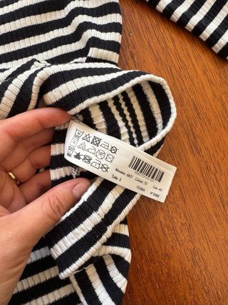 Camiseta Massimo Dutti rayas blancas y negras tall