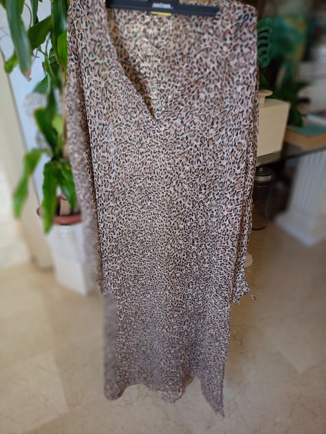 Túnica marrón estampado leopardo