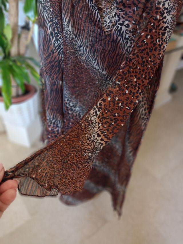 Túnica marrón estampado leopardo