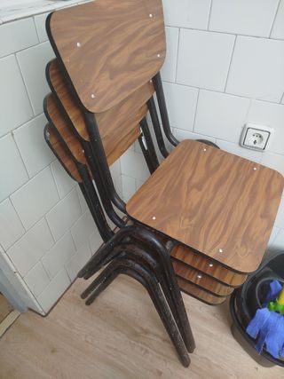 4 Sillas vintage madera-metal