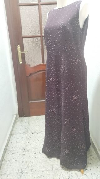 Vestido largo fiesta burdeos