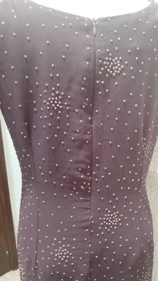 Vestido largo fiesta burdeos