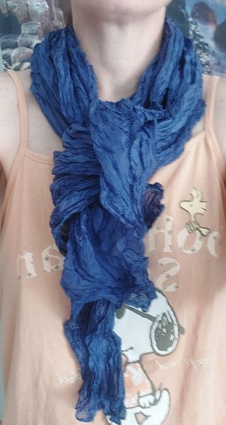 Pañuelo seda azul - ligero