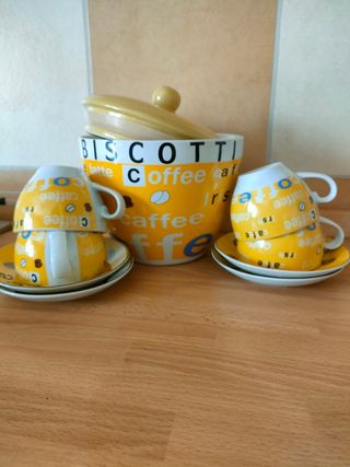 Biscottiera + 4 tazze caffè