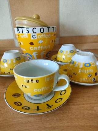 Biscottiera + 4 tazze caffè