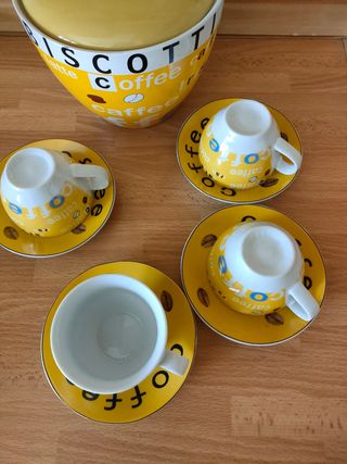 Biscottiera + 4 tazze caffè