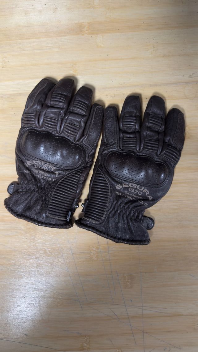 Guantes Segura Marrón Motocicleta