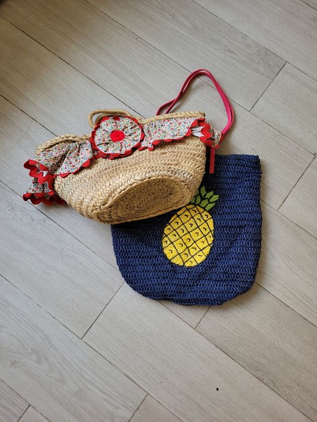 Bolsos playa: beige y azul