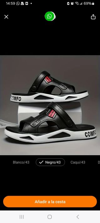 Sandalias hombre negras talla 43