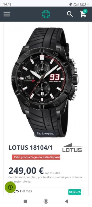 Reloj Lotus Marc Marquez - Negro. REBAJADO.
