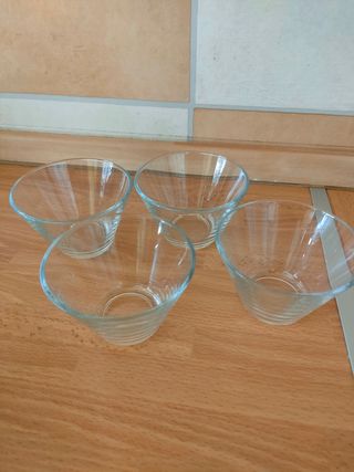 4 ciotole vetro trasparenti