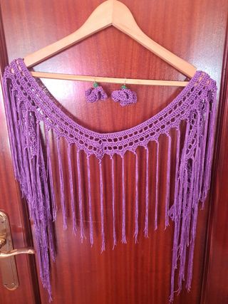 Mantoncillo y pendientes feria - morado
