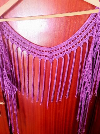 Mantoncillo y pendientes feria - morado