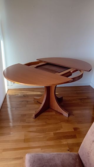 Mesa redonda extensible madera