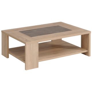 Mesa de centro industrial roble y hormigón – NUEV