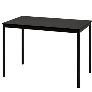 Mesa negra metal y madera
