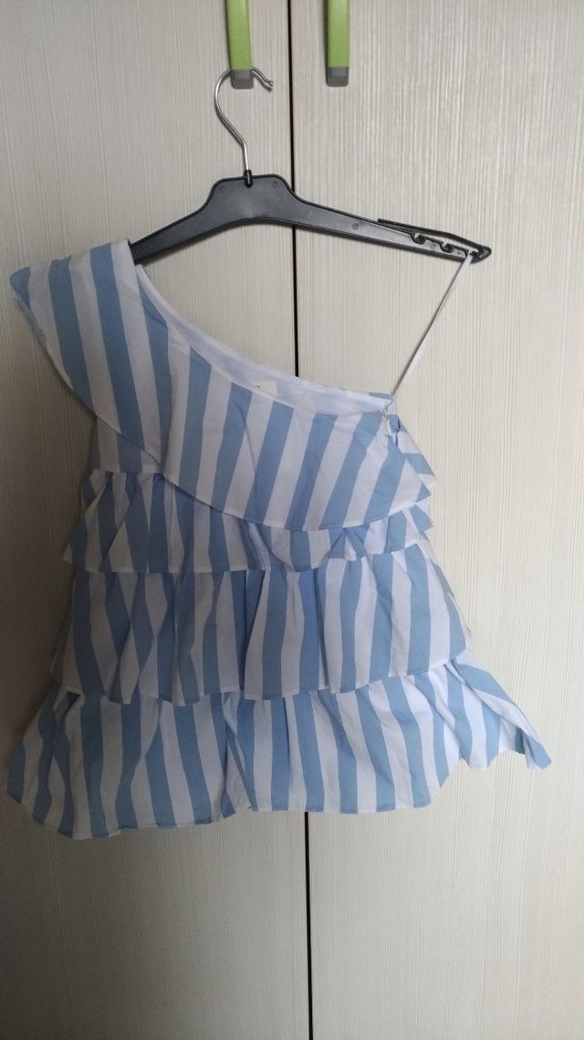 Maglia bambina righe azzurre