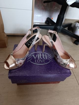 Tacones RONY rorados y multicolor