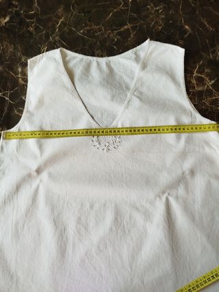 Camicia notte bianca ricamata vintage