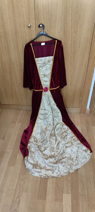 Vestido medieval rojo y beige URGE