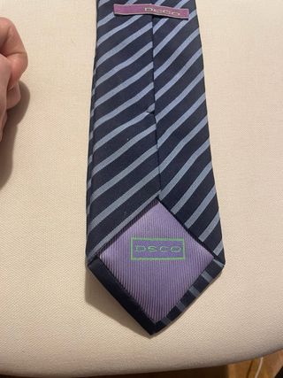 Corbata seda azul rayas Deco
