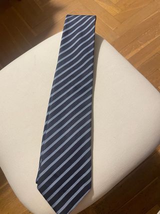 Corbata seda azul rayas Deco