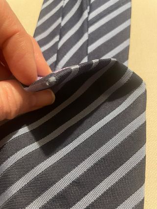 Corbata seda azul rayas Deco