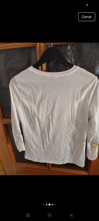 Camiseta blanca perlas talla S