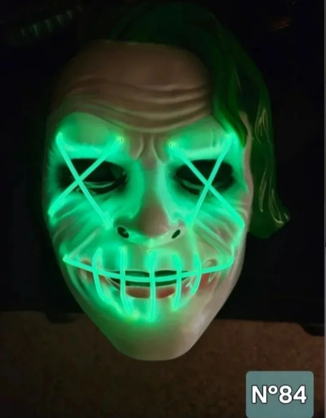 Máscara Joker LED verde