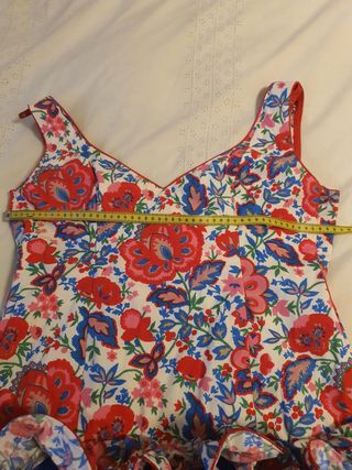 Vestido Flamenca Rojo y Azul