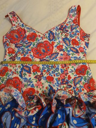Vestido Flamenca Rojo y Azul