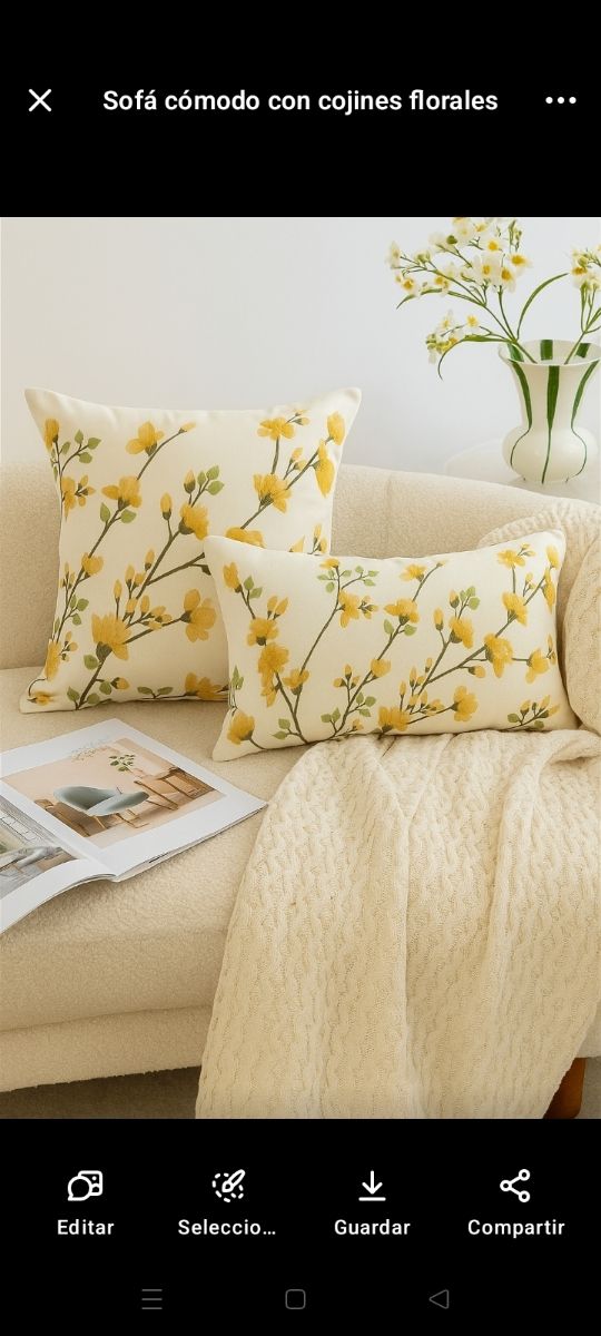 2pzs.Fundas de cojines bordados.Motivos florales.