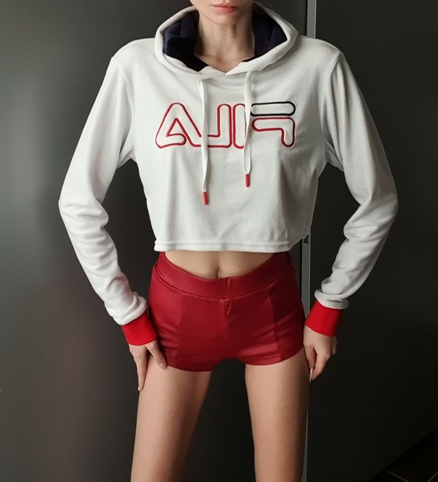 Felpa Fila cropped in velluto S-M