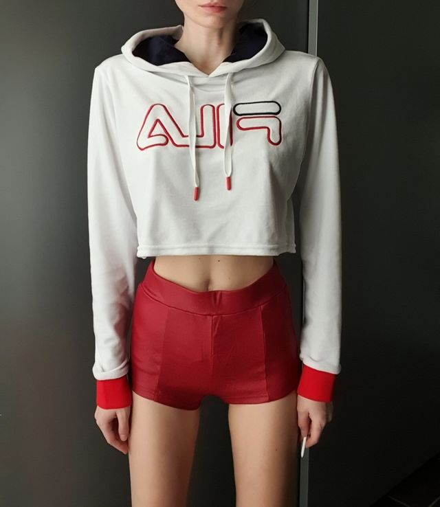 Felpa Fila cropped in velluto S-M