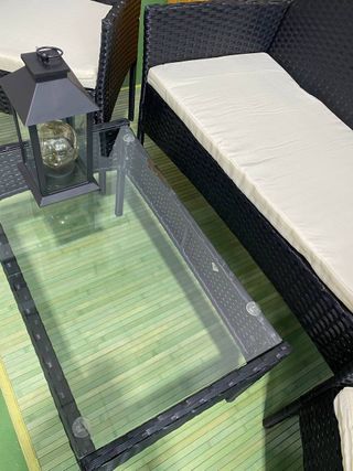 Conjunto terraza ratán negro - Envío gratis